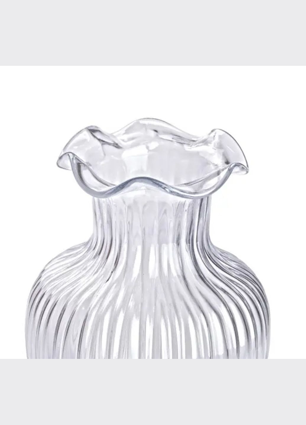 Ваза декоративная Small Wave стеклянная 24.5 см Прозрачная HP-1701 Yiwu (349443250)
