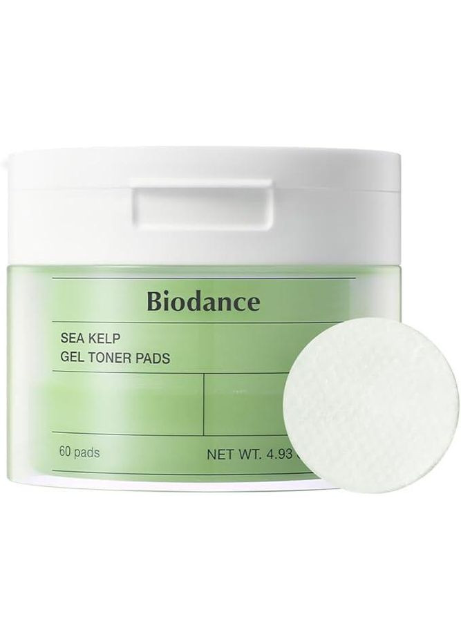 Тонер-пады гелевые успокаивающие и увлажняющие с морскими экстрактами 60 шт. Sea Kelp Gel Toner Pad Biodance (333024013)
