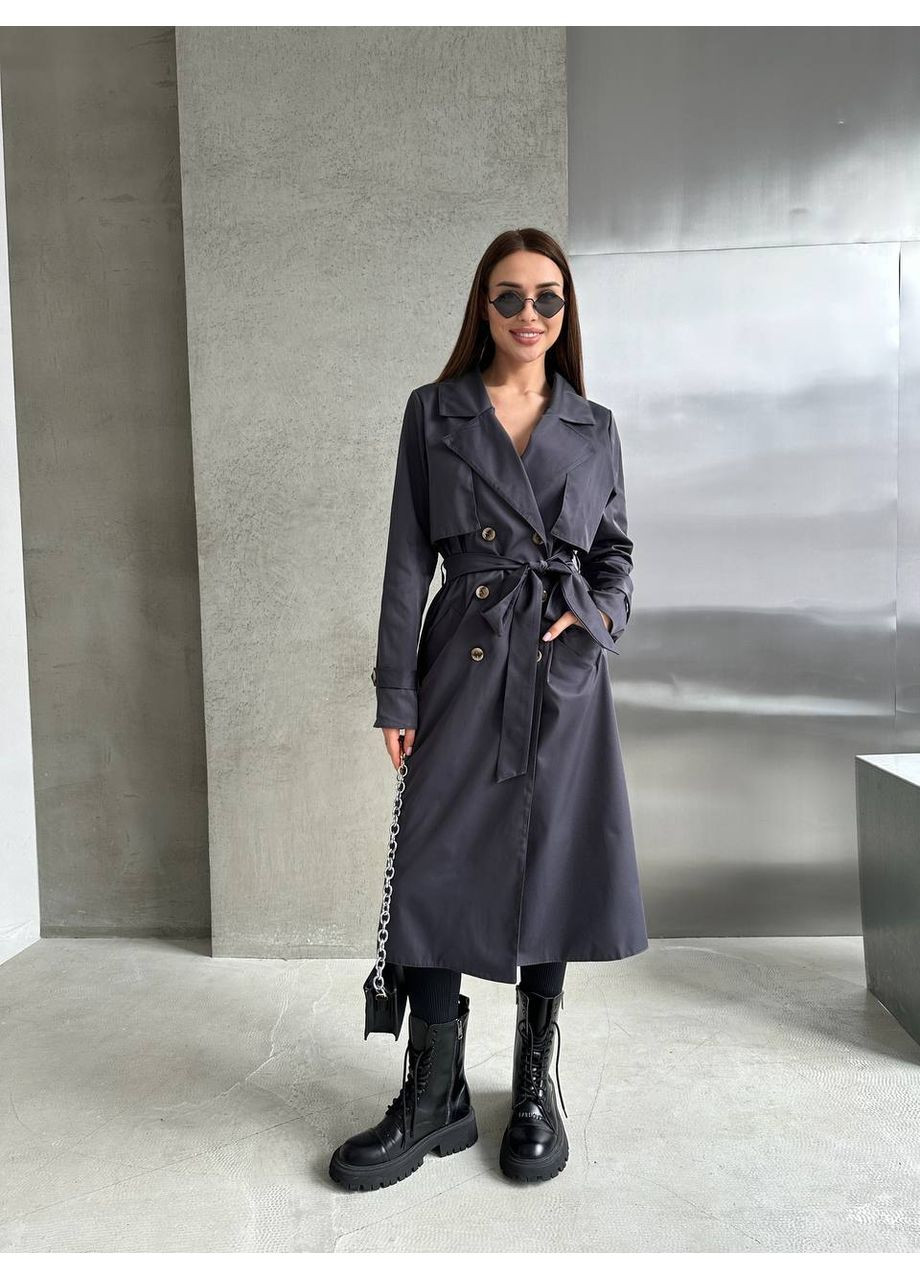 Стильний жіночий тренч із поясом Україна на гудзиках демісезон (361205409)