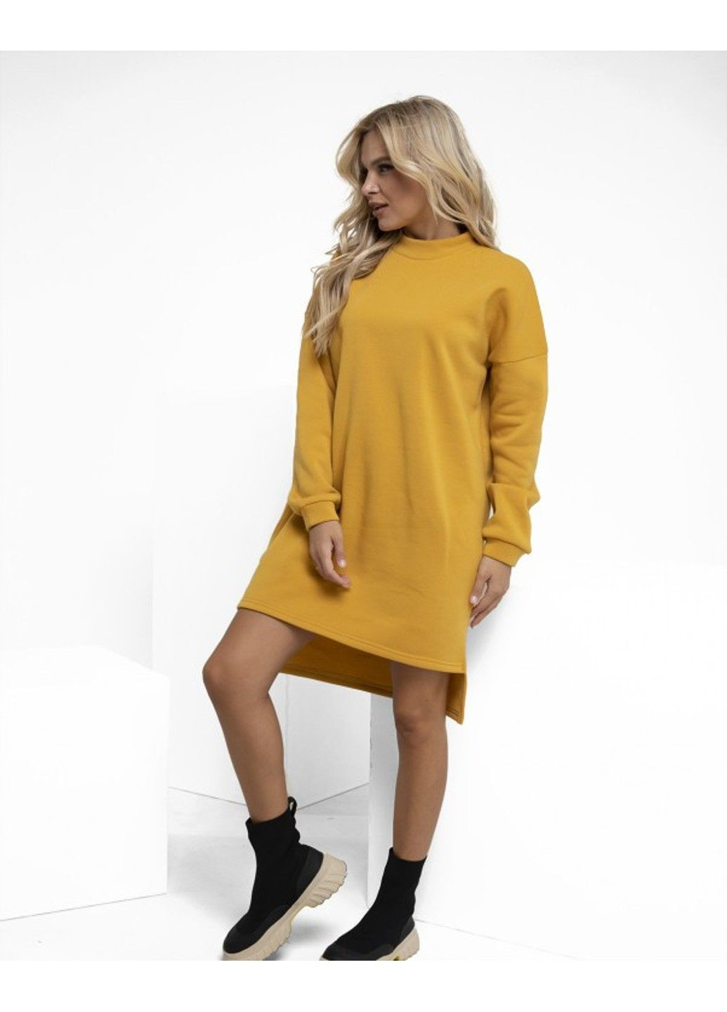Помаранчева повсякденний сукня 12221 гірчичний ISSA PLUS