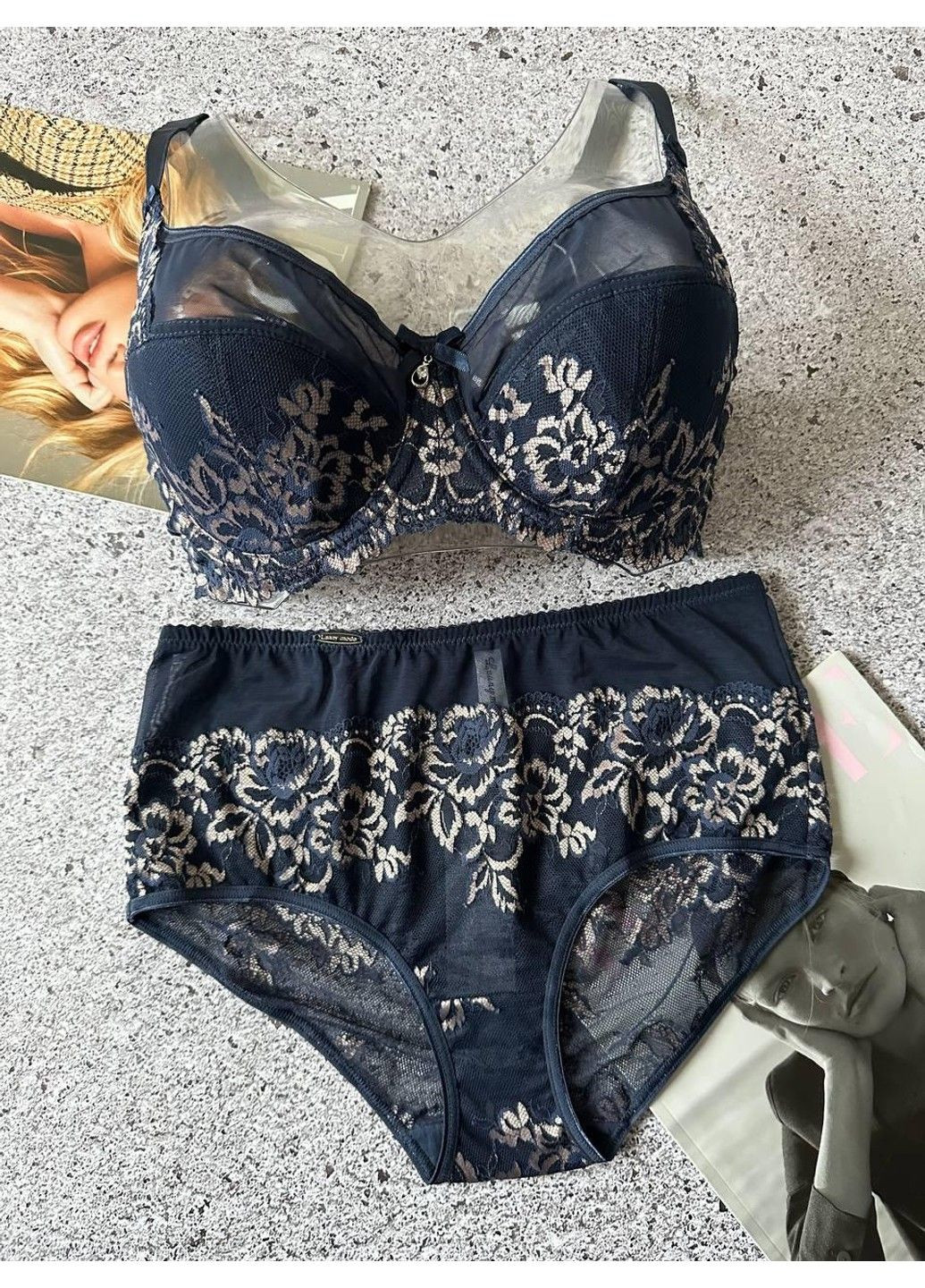 Синій комплект жіночої білизни синій Lanny Mode