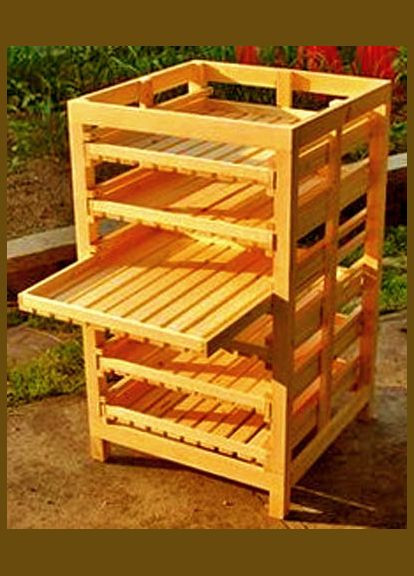 Стеллаж для овощей и фруктов из дерева Спирея карри (ЯХТ-003503) No Brand (327847779)