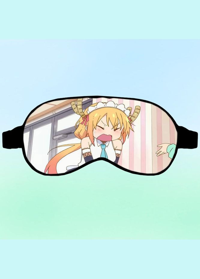 Маска для сна Аниме Драконопокоевка пани кобаяши #0011 черная No Brand (315046826)