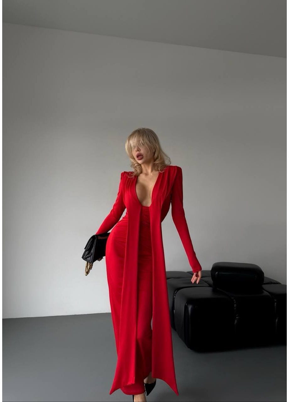 Красное платье с узлом, цвет красный Fashion