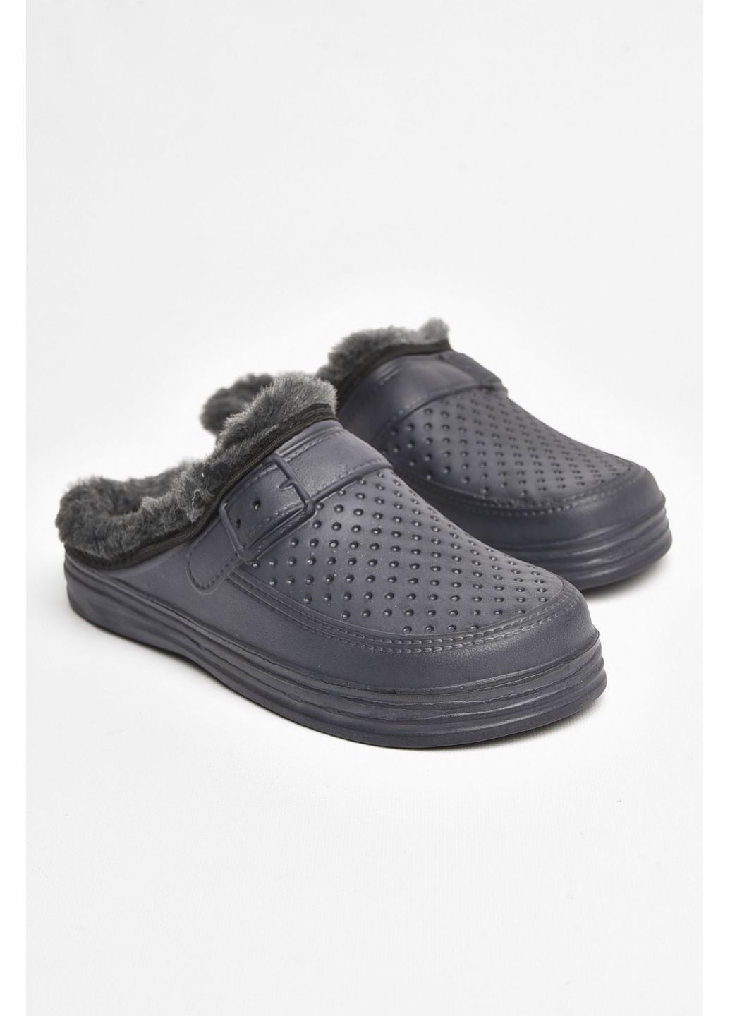 Темно-синие кэжуал сабо мужские на меху темно-синего цвета Let's Shop