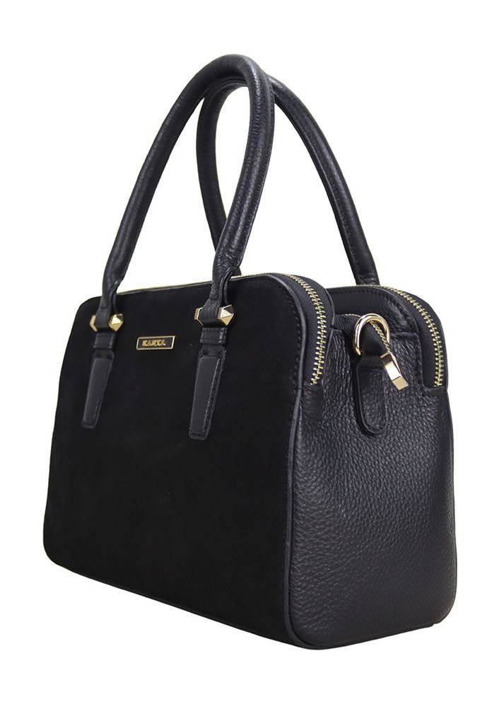 Сумка жіноча з натуральної замші чорна (Д/Ш/В) 26х12х18 (см) Karya (362732742)