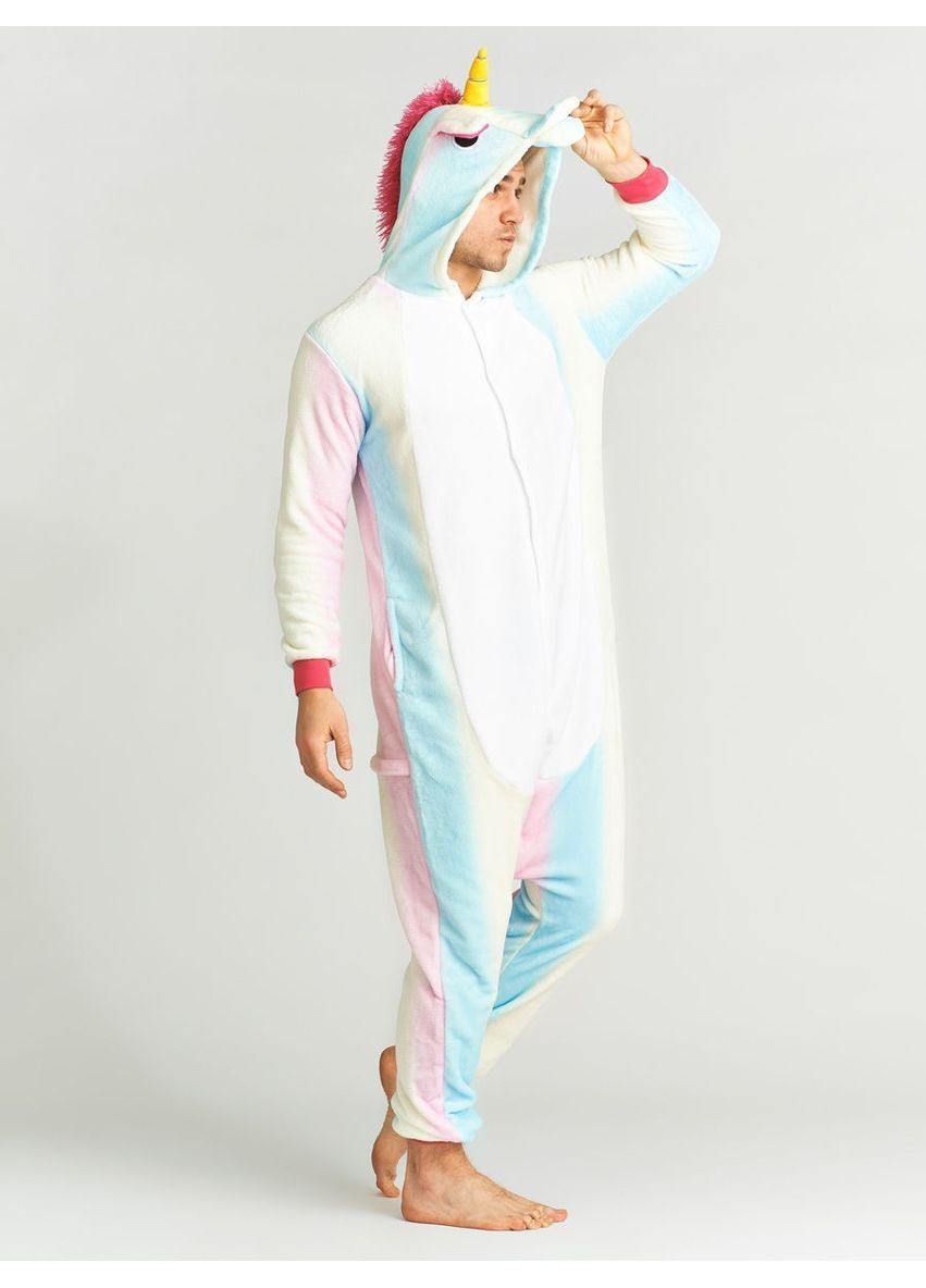 Піжама кігурумі чоловіча Райдужний єдиноріг пастель M (155-165 см) Jamboo (369669118)