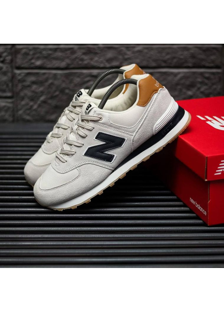 Чорні Осінні кросівки чоловічі new balance 574 beige black 2.0 нью беланс 574 No Brand