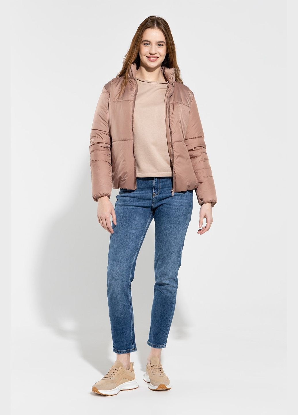 Коричнева демісезонна куртка жіноча 420 shop (2000990341082) No Brand
