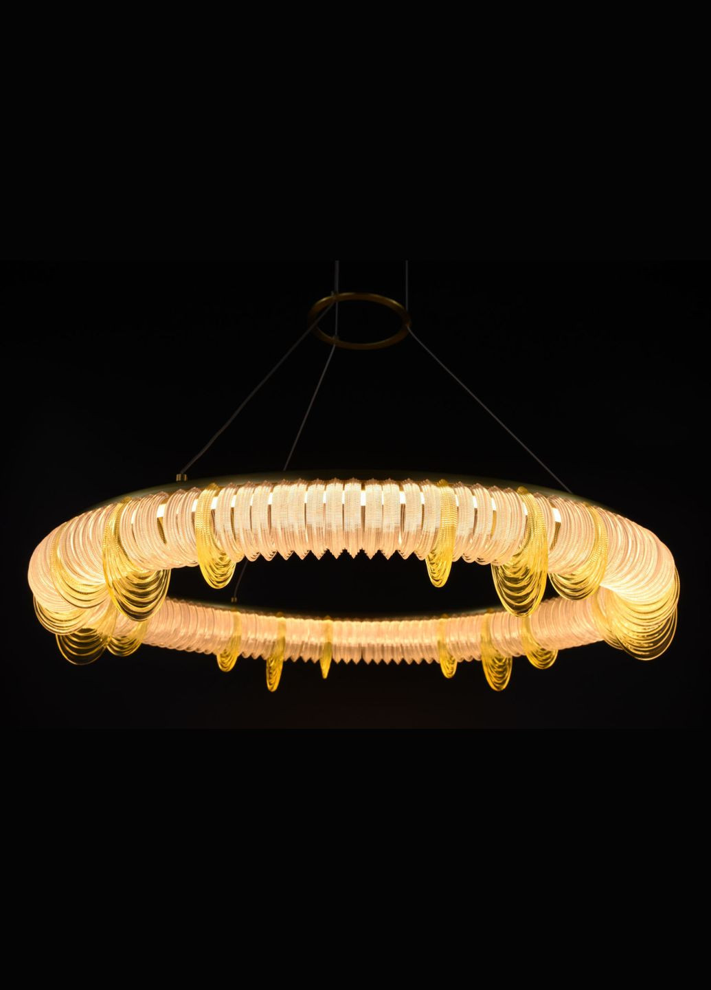 Люстра світлодіодна підвісна LED світильник для квартири на стелю лед 26756 Латунь 30-140х65х65 см. Sunnysky (364755574)