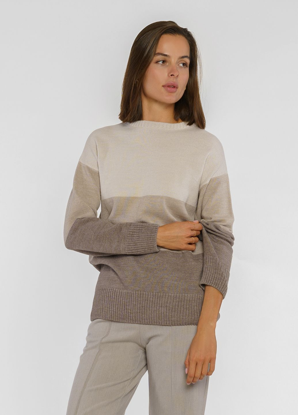 Бежевый зимний свитер женский бежевый Arber Crew-neck WAmb WTR-181