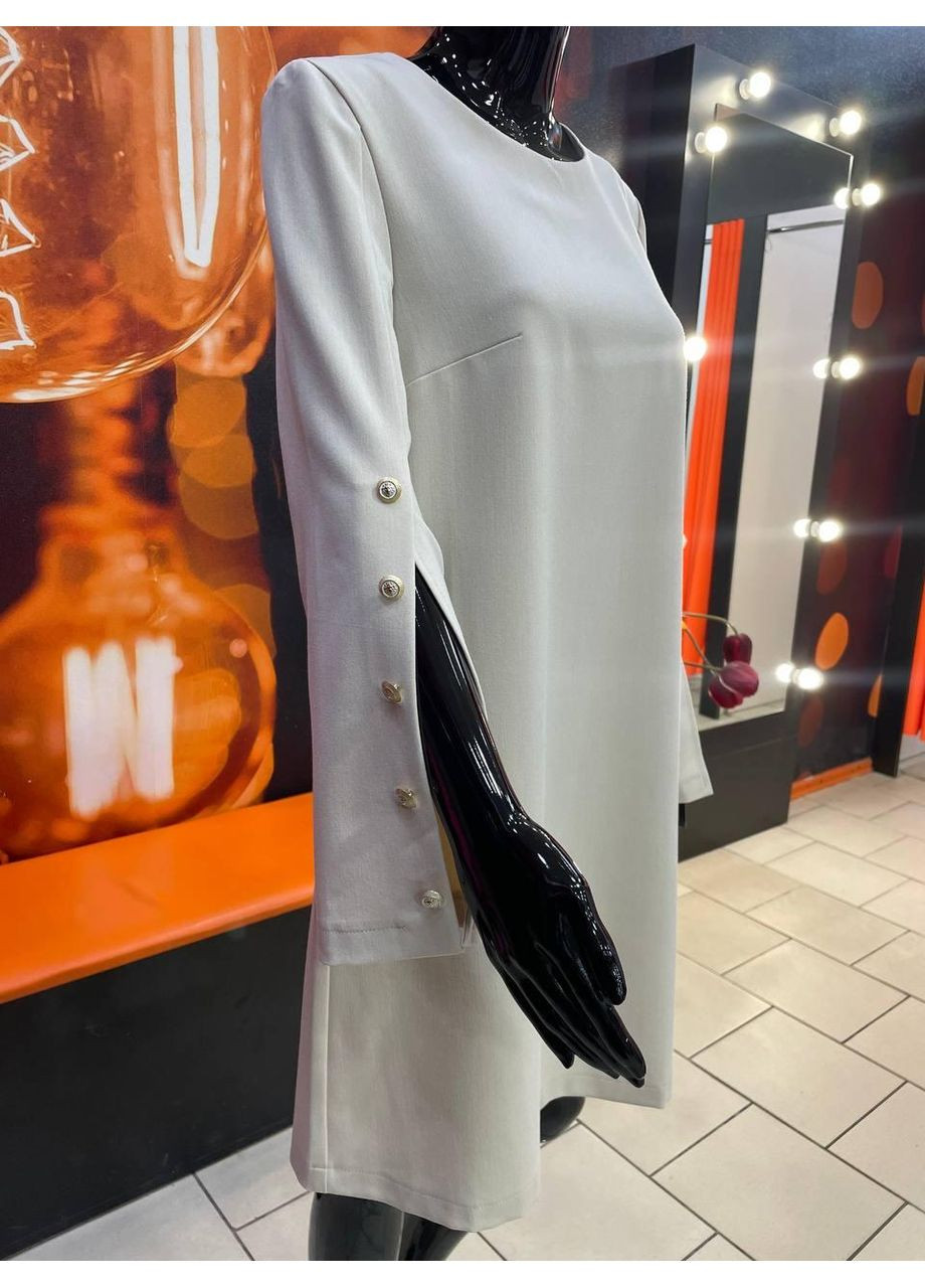 Бежевое кэжуал платье j.london вискоза длинный рукав карманы 44 бежевая J. London