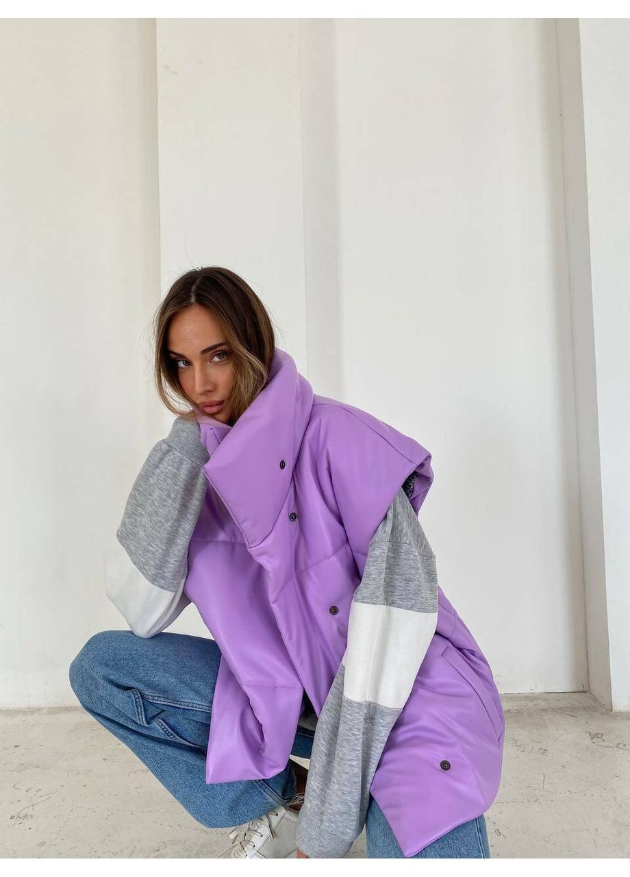 Жилет Desing из экокожи лавандового цвета milirud (366291816)