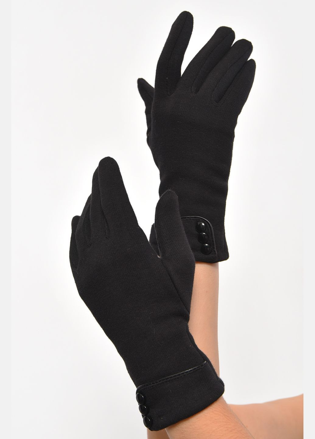 Рукавички жіночі сенсорні з начісом чорного кольору Let's Shop (302660552)