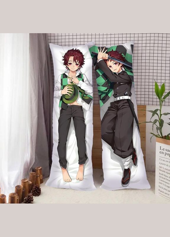 Подушка Обнимашка Аниме «Дакимакура Танджиро Клинок Рассекает Демонов» 130 х 40 см No Brand (317202433)