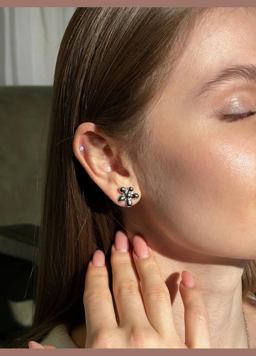 Сережки "Steel Molecules" Le'Perle (329751667)