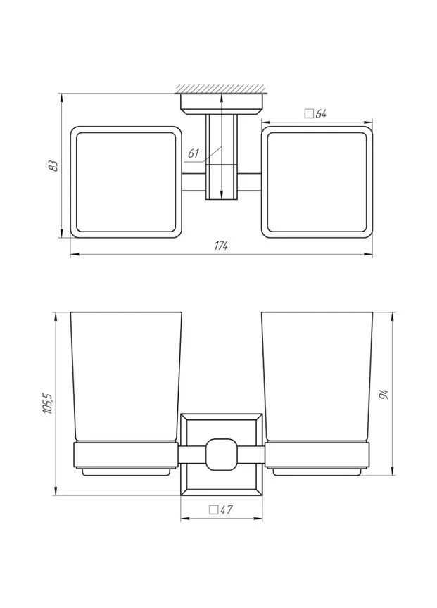Стакан двойной 9928-А Topaz 031748 (393788633)