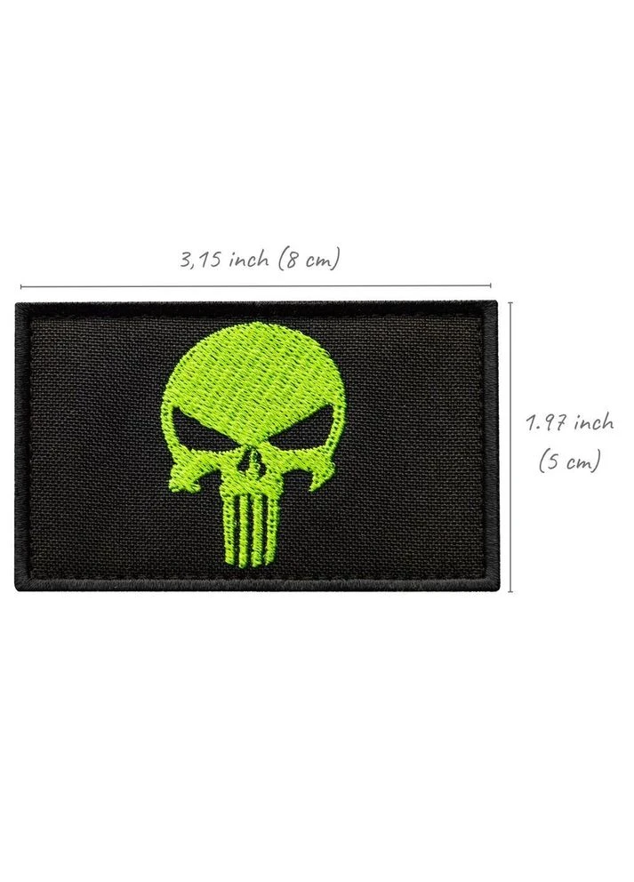 Набор шевронов 2 шт. с липучкой PUNISHER Череп Каратель зеленый, вышитый патч 5х8 см (800029917) TM IDEIA (395946384)