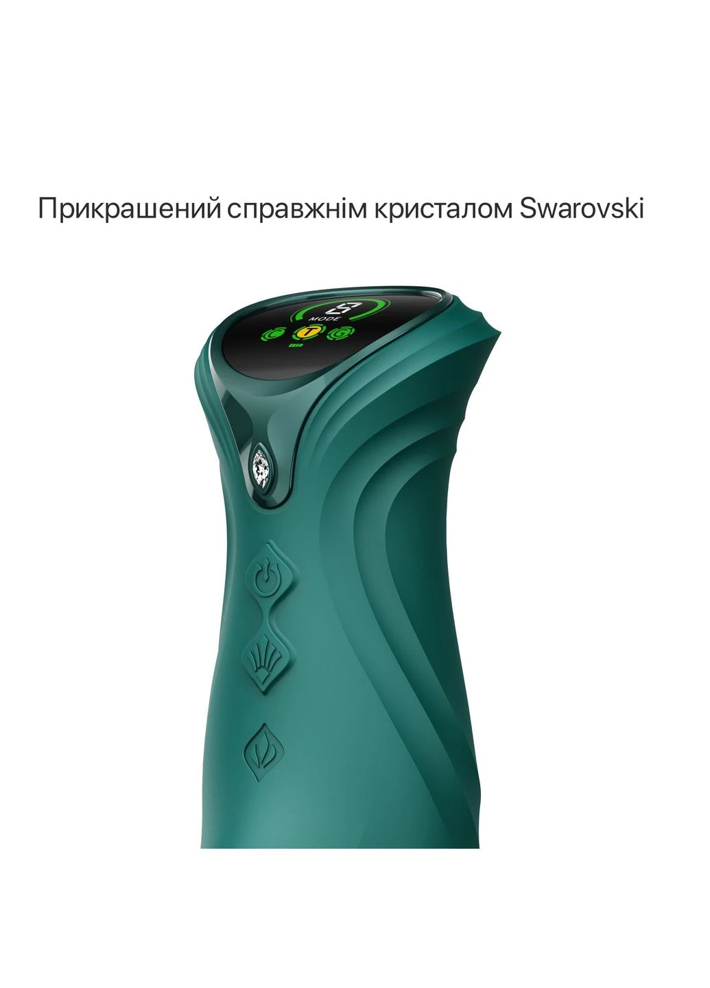 Смарт пульсатор-кролик с вибрацией Mose 2 Turquoise Green, подогрев до 42°C, кристалл Swarovski Zalo (378161342)