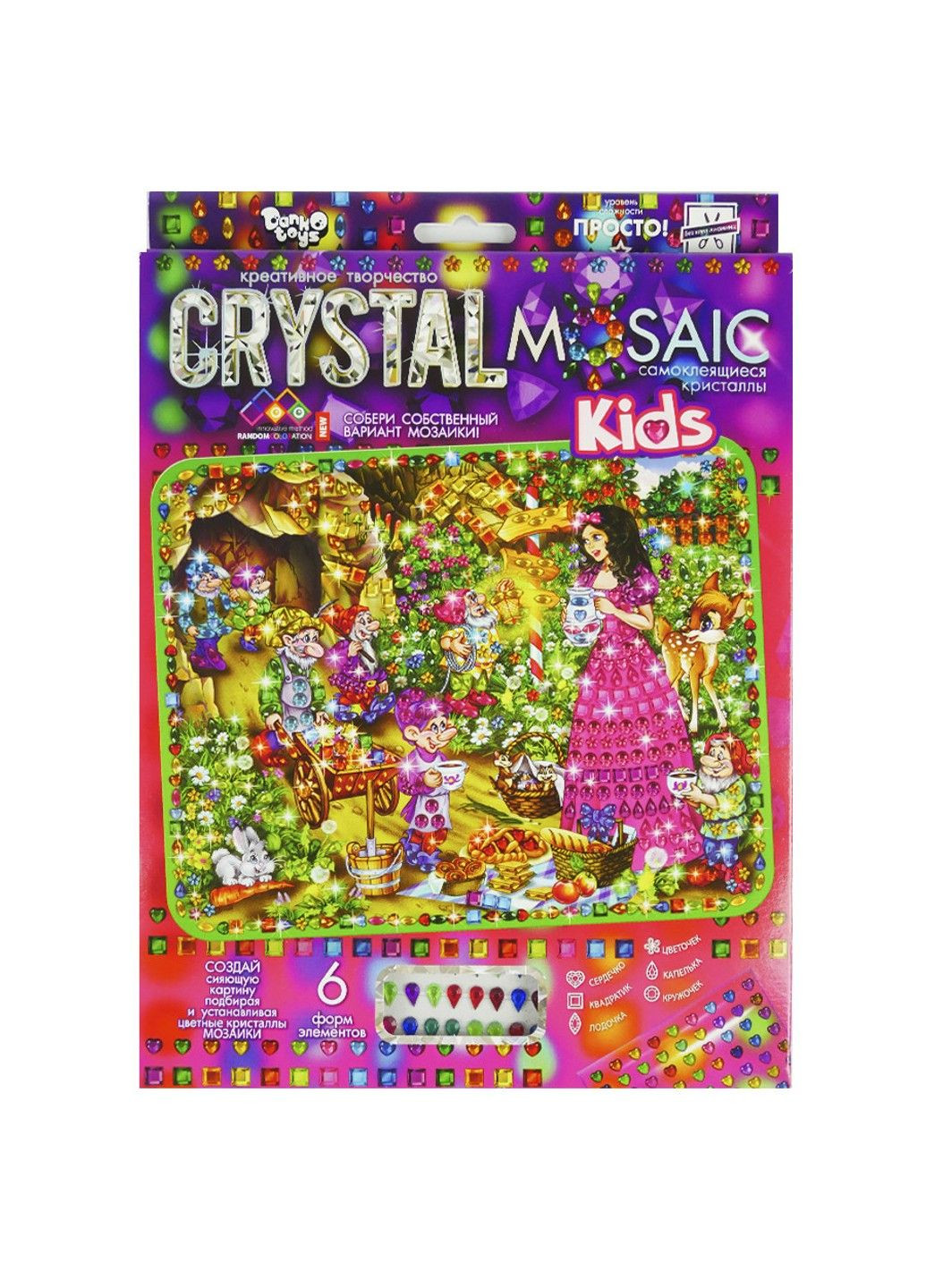 Набір вишивки алмазної мозаїки Crystal mosaic kids мозаїка 5d 28х22 см мозаїка з кристалів No Brand (332208524)