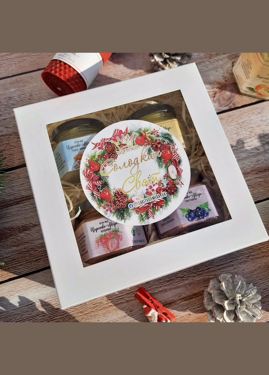 Дегустаційний оригінальний подарунковий набір крем-меду та горіхів. Царство Меду (330027653)