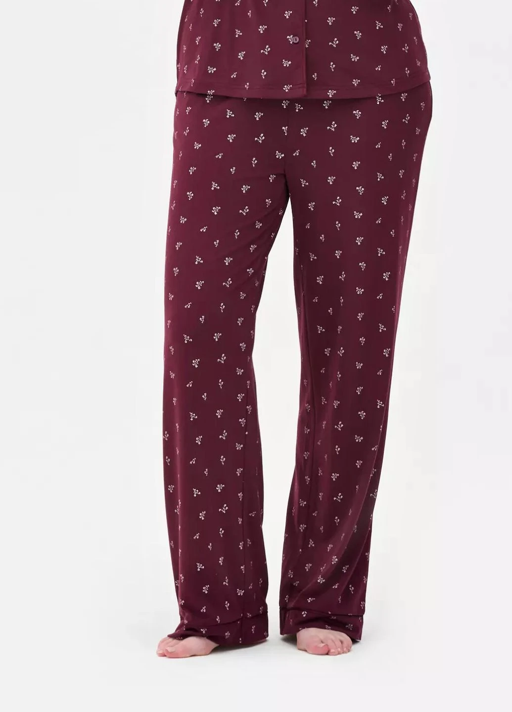 Бордовая всесезон пижамные хлопковые штаны printed bottom pyjama низ пижамы лиловый (8897) Primark