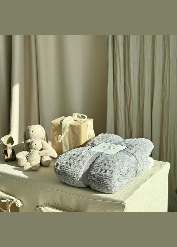 Плед на еко-овчині 21288 200х230 см світло-сірий Dushka Home (371992940)