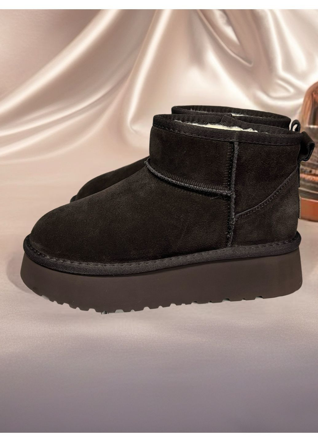 Женские зимние угги на платформе шоколадного цвета. No Brand (366065400)