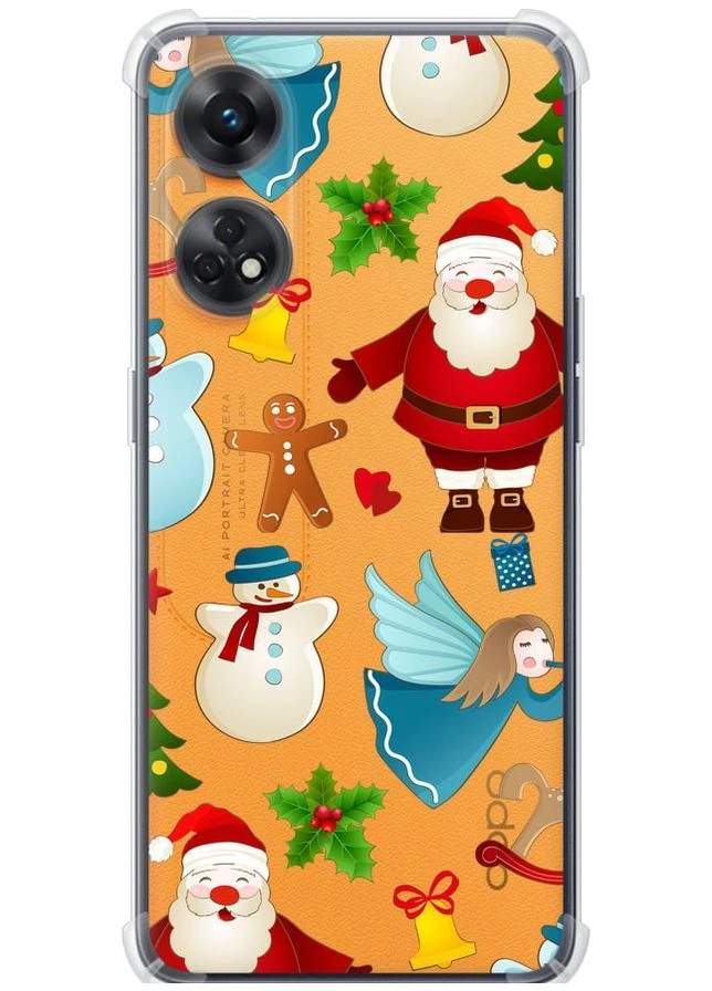 Силикон с усиленными углами чехол 'Новогодний 1' для Endorphone Oppo Reno8 T (315501145)