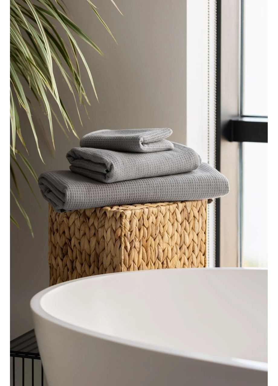 Набір вафельний Халат S-M + рушники 30х50см, 50х90см, 70х140см HYGG (370367032)