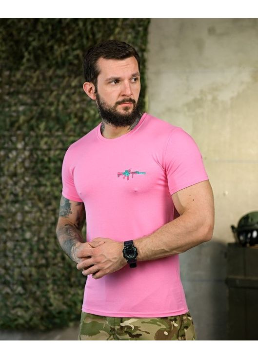 Армейская мужская футболка Пистолет розовая Freedom (356486365)
