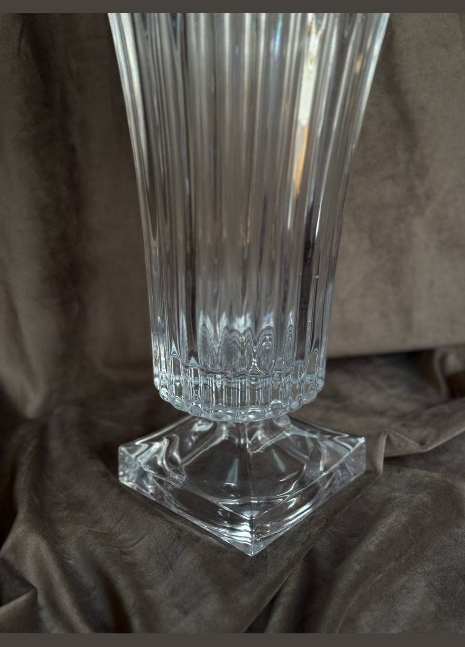 Ваза декоративна Minimalist скляна фігурна 34.5 см Прозорий HP-19-141 Yiwu (338195377)