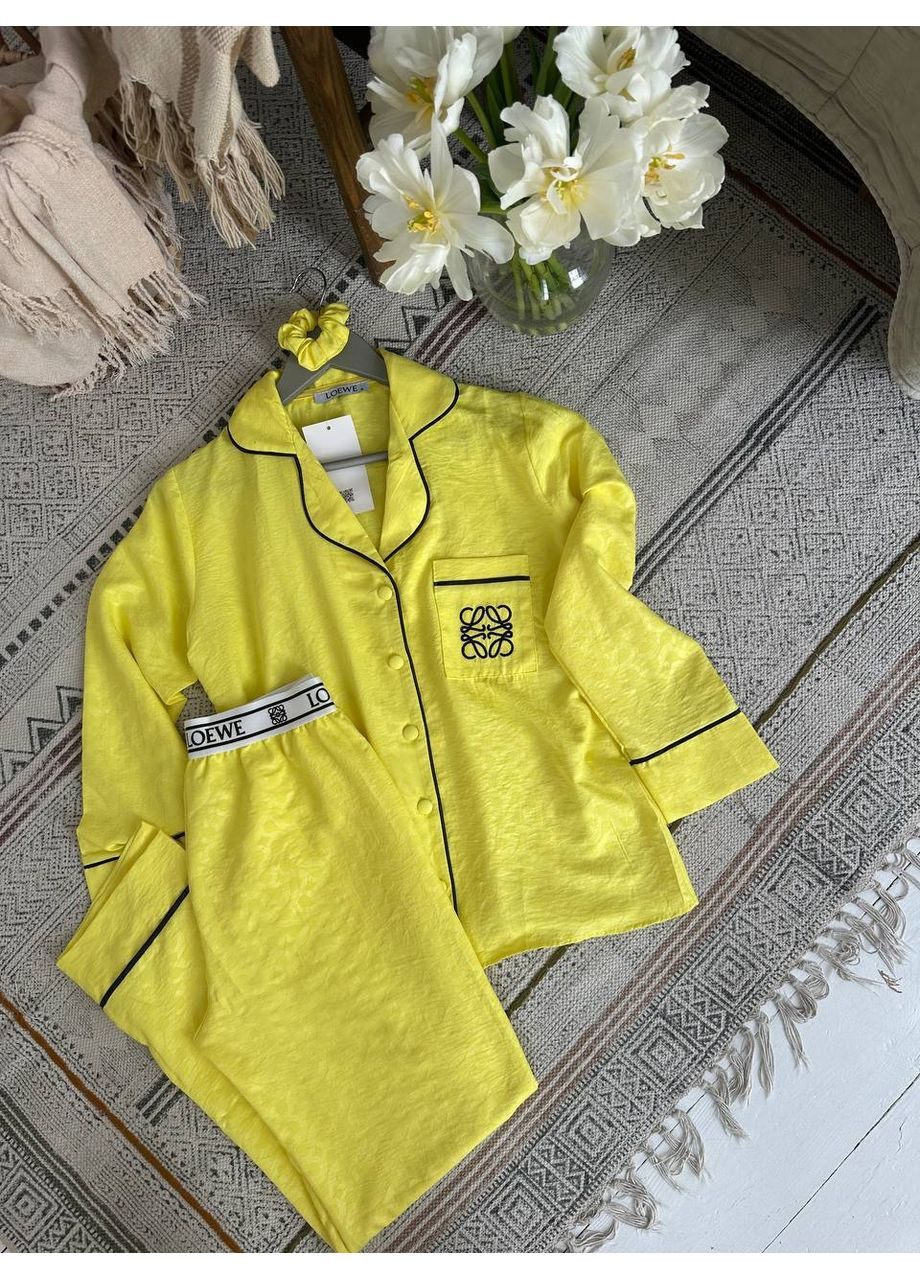 Желтая всесезон женская пижама жёлтая свитшот + брюки Vital-Textile 1272