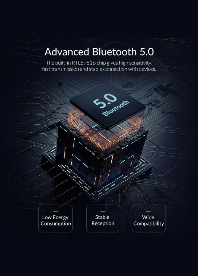 Bluetooth-адаптер USB Bluetooth 5.0 приймач передавач для комп'ютера, ноутбука White (BTA-508) Orico (300523973)