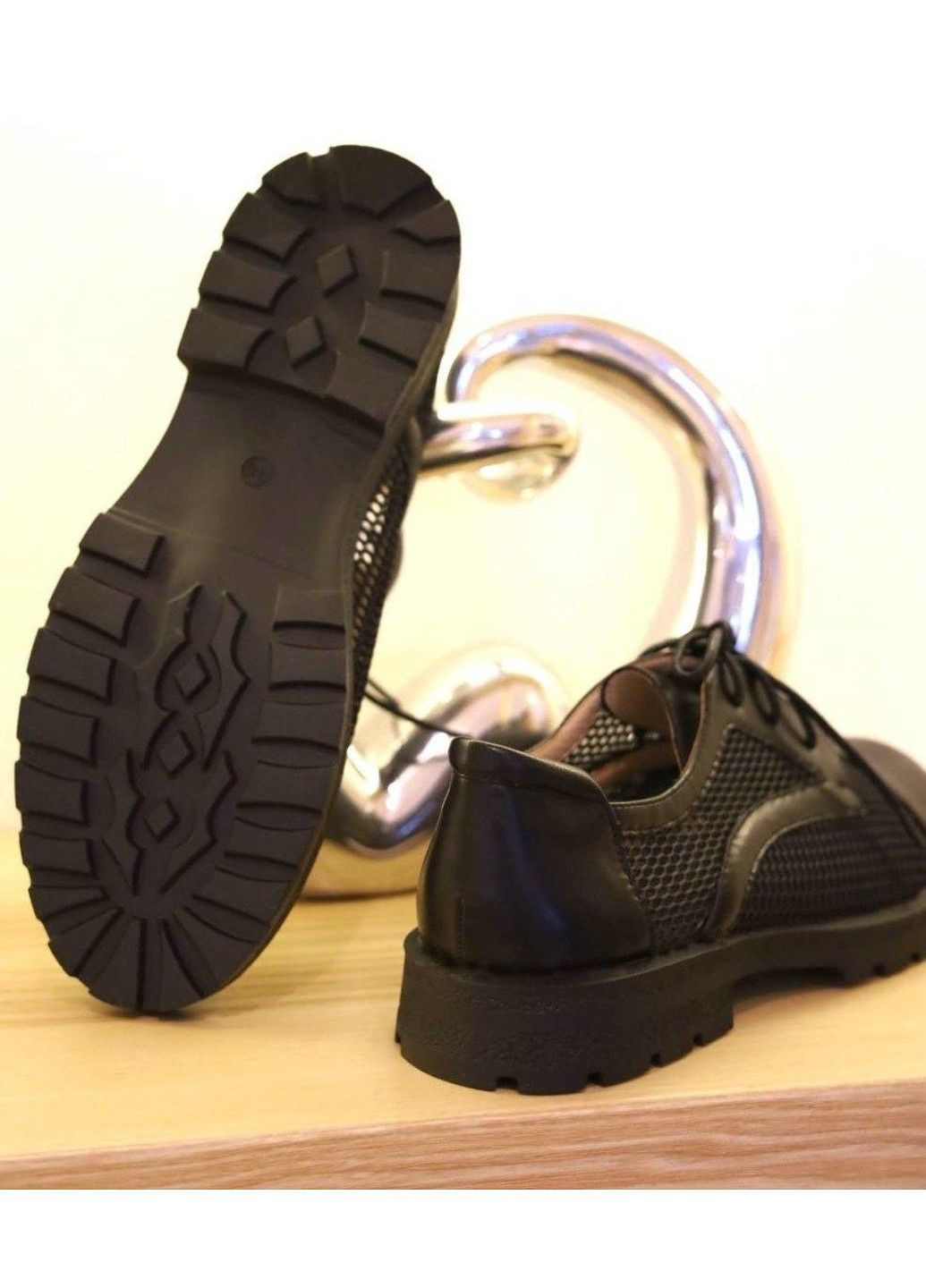 Женские мокасины женские сетка чорные Loretta | чёрные прессованная кожа (305847694)