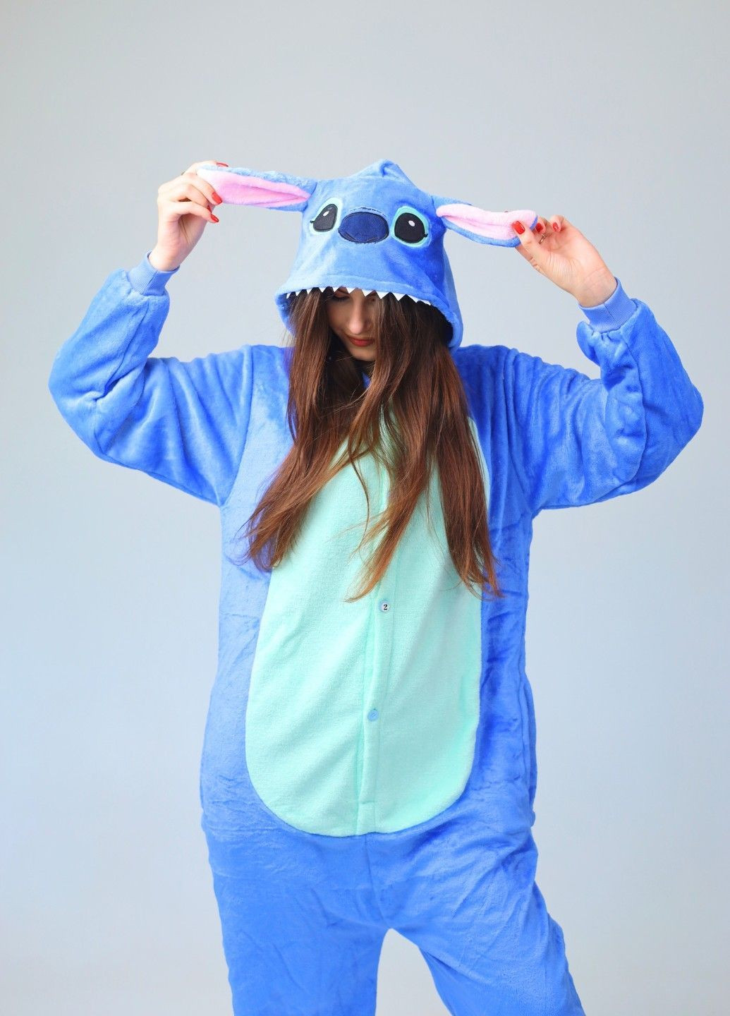 Кігурумі Стіч жіноча синя плюшева піжама комбінезон з капюшоном Lalapka (362490109)