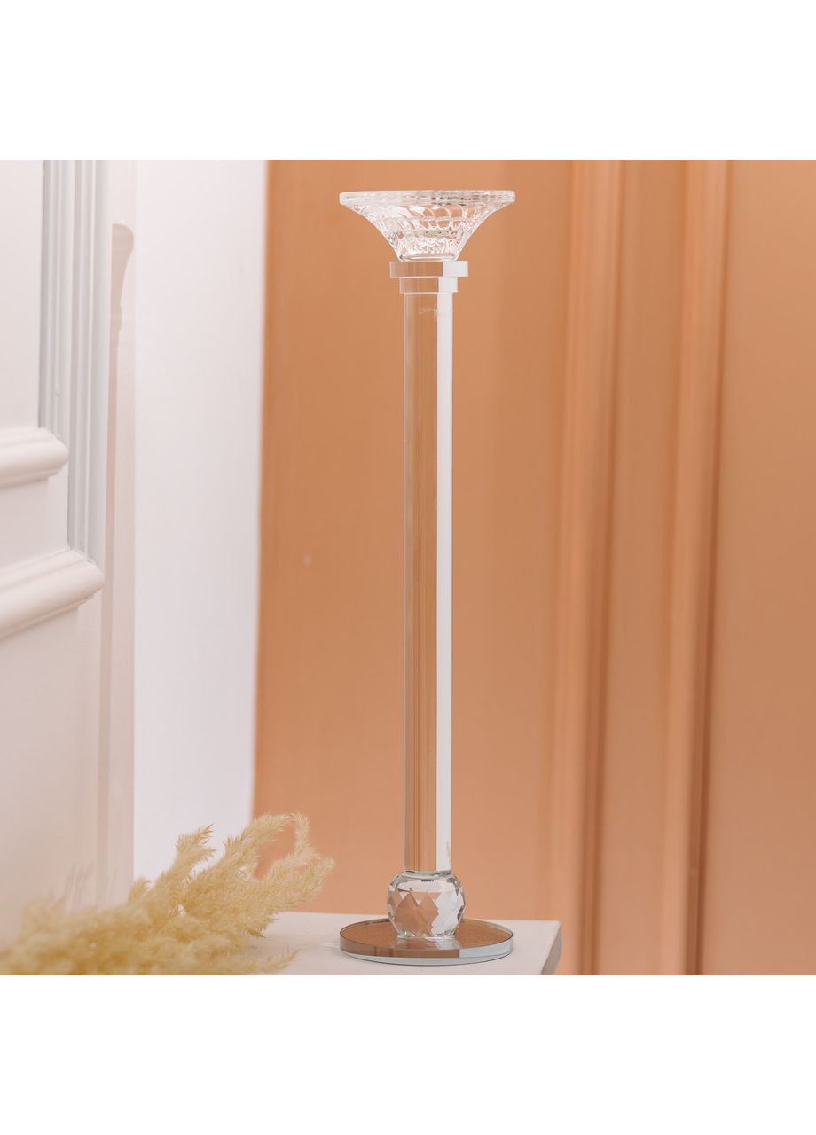 Подсвечник стеклянный на тонкой ножке 9×39 см декоративный подсвечник на стол HP-4-9L Yiwu (370974110)