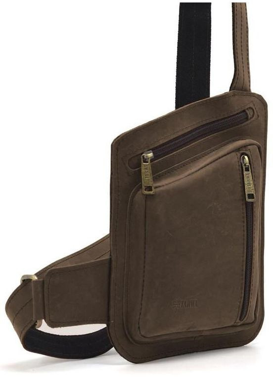 Сумка слинг через плечо мужская из натуральной кожи для телефона и для документов маленькая Коричневый 38805 TARWA (351403643)