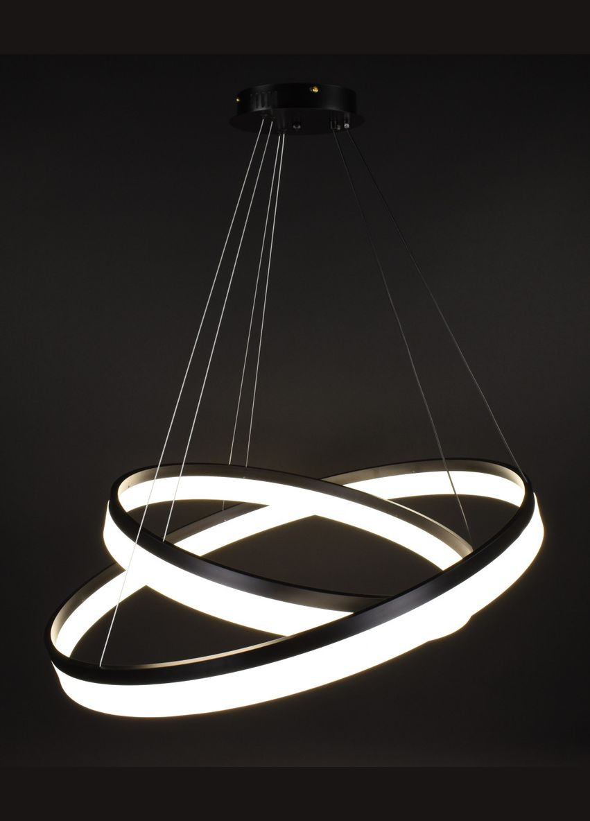 Люстра светодиодная подвесная LED светильник для квартиры на потолок лэд 27852 Черный 35-150х80х80 см. Sunnysky (364768246)