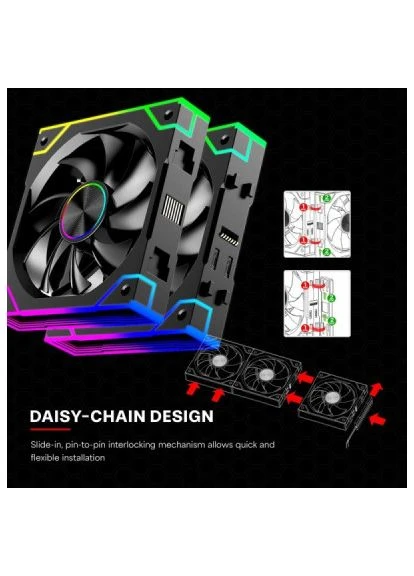 Вентилятор для корпуса 120mm*3 GAMING XPF360R.ARGB PWM REVERSE XILENCE (397020332)
