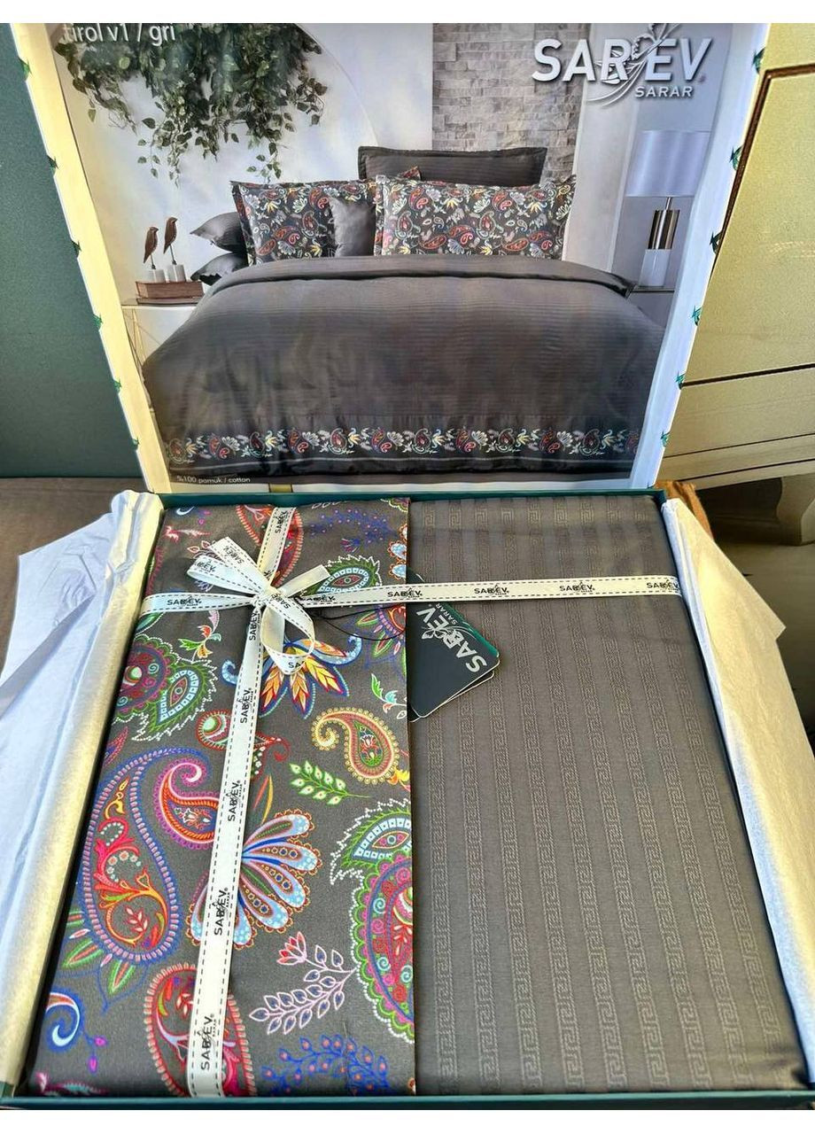 Постельное белье Tirol gri сатин digital евро Sarev (369369724)