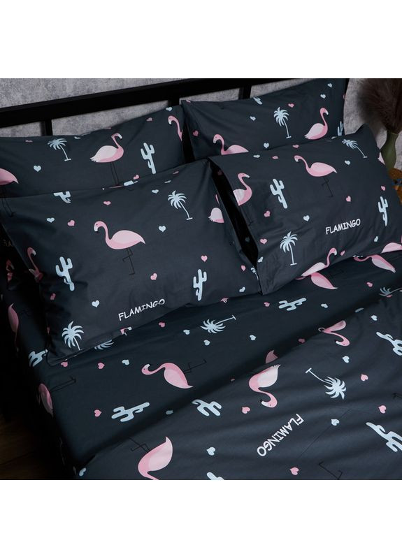 Комплект постельного белья Satin Elit «» Семейные 143х210х2 наволочки 4х70х70 (MS-820008324) Moon&Star Flamingo (356115805)