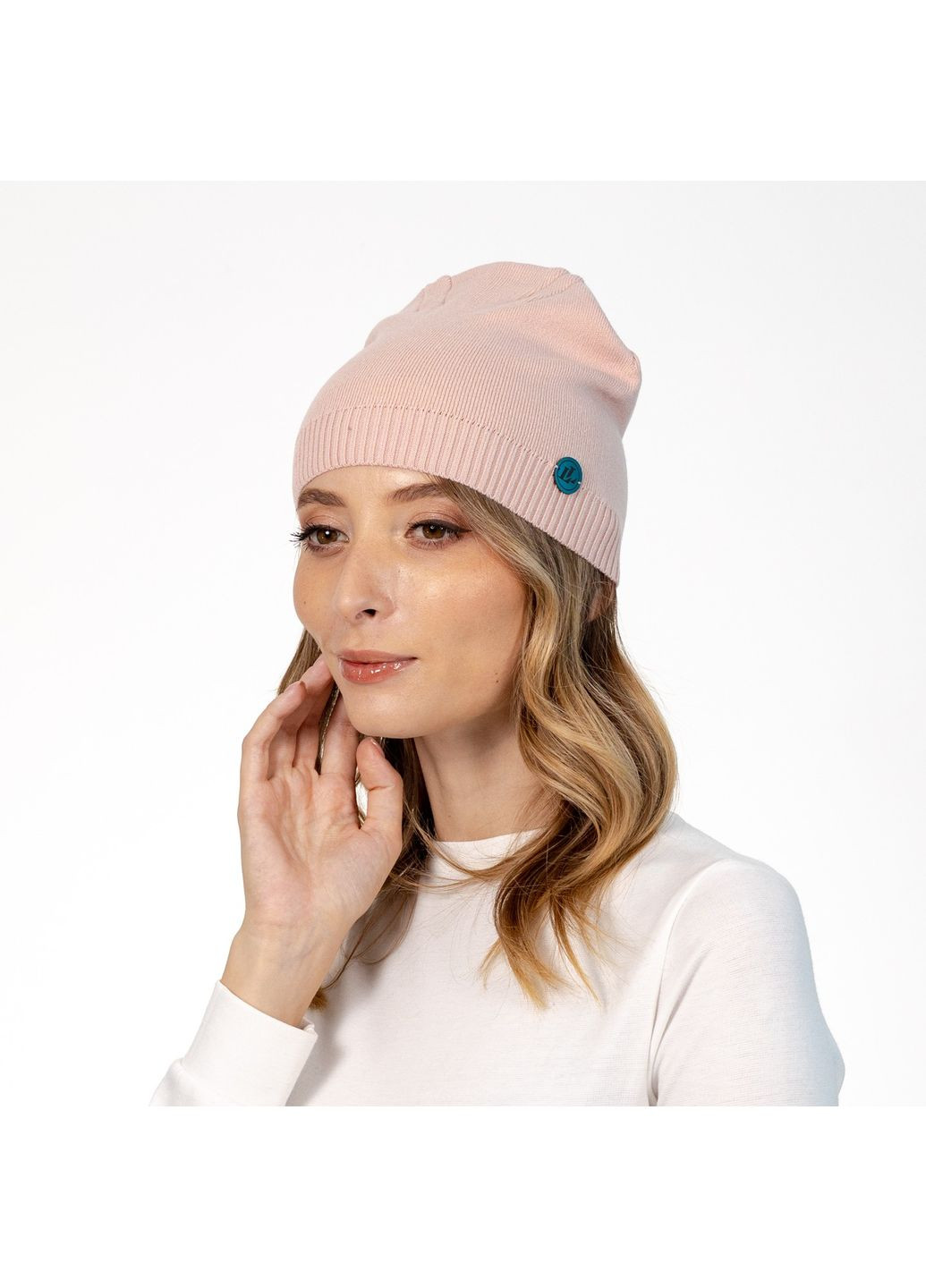 Шапка біні жіноча віскоза бежева LUMINA LuckyLOOK 573-994 (322790571)