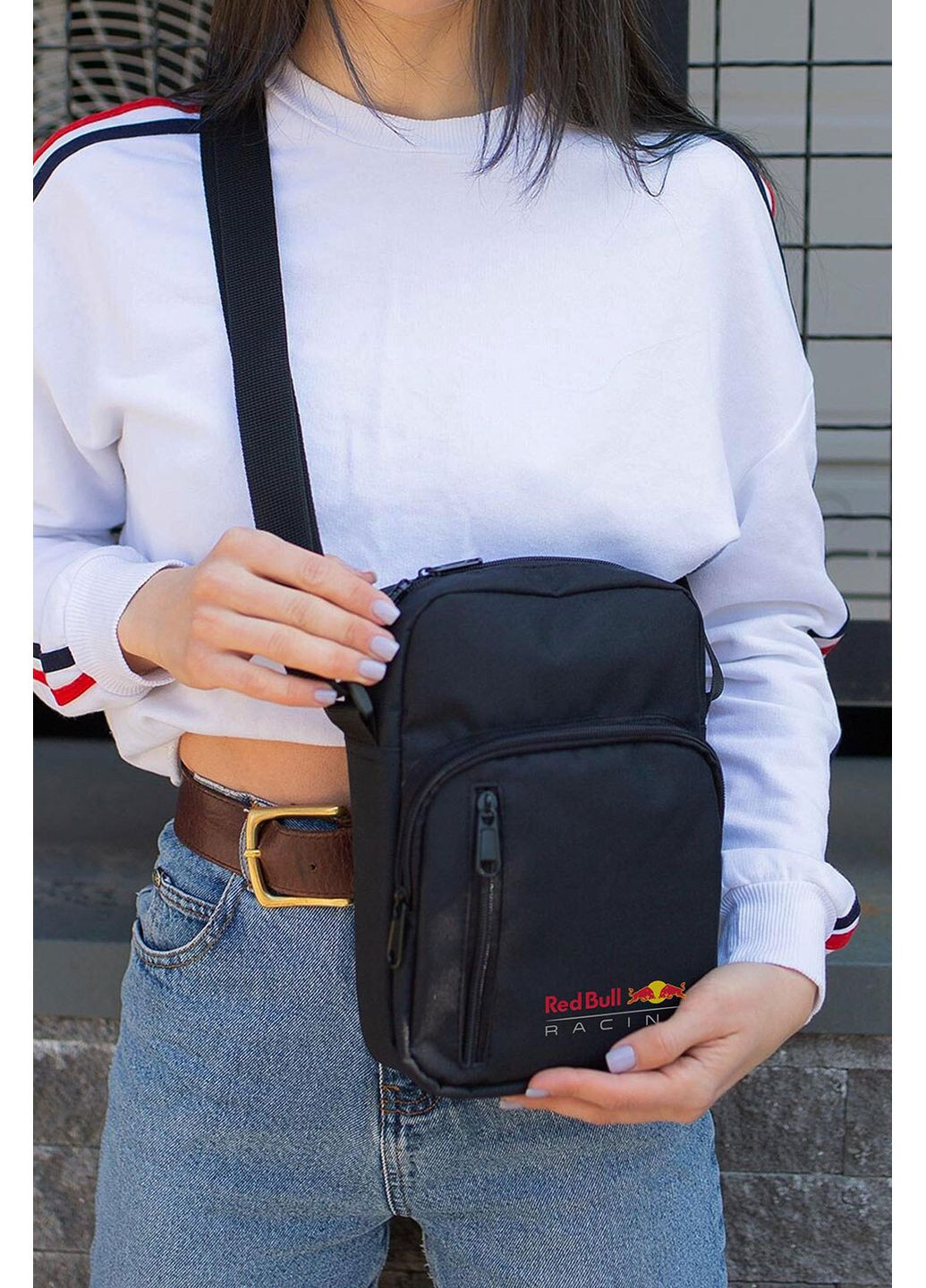 Жіноча Сумка Месенджер Барсетка Через Плече з Принтом RedBull Black Without (360641796)