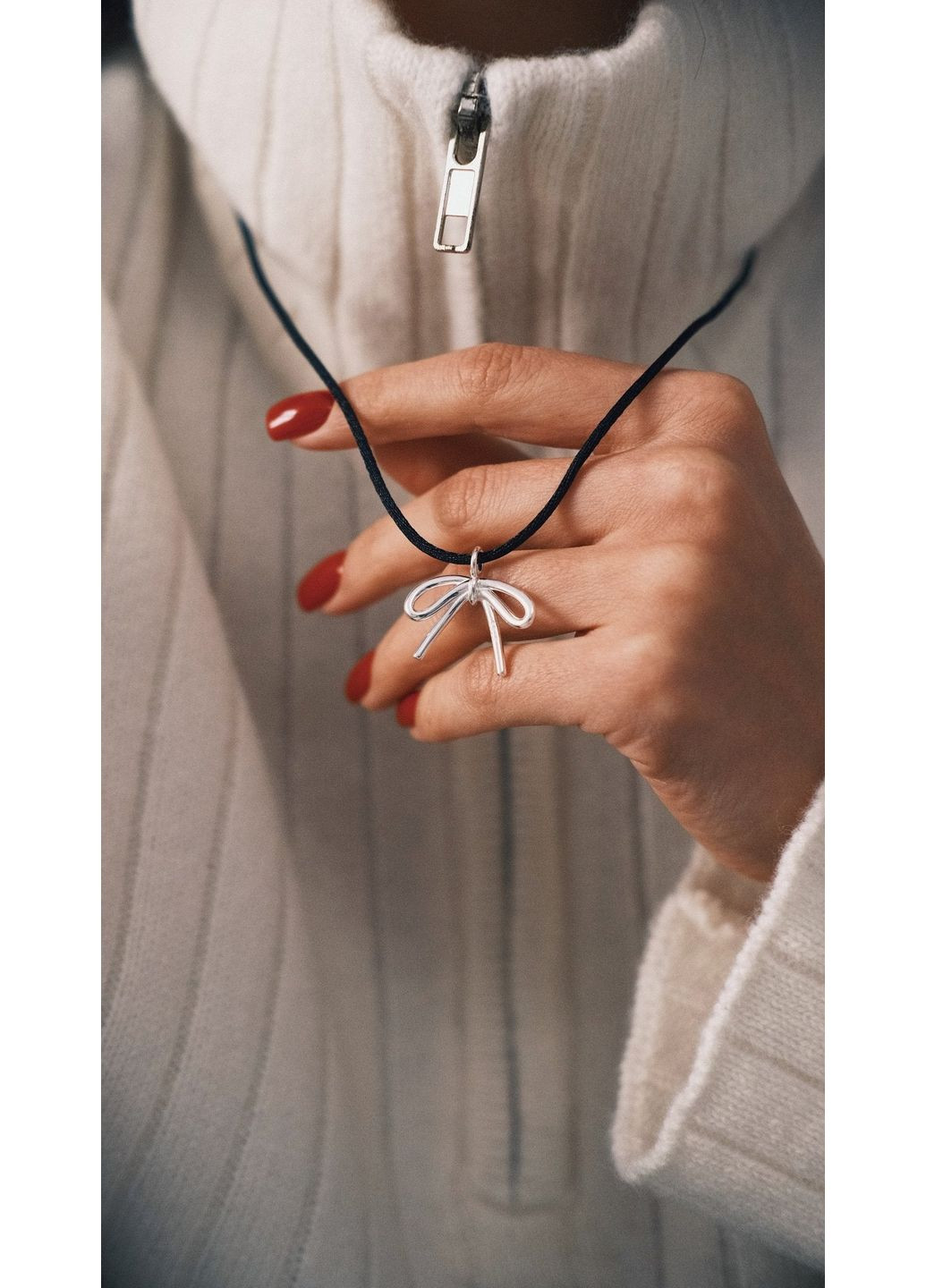 S925 Мотузок зі Срібним Бантиком TATON (363052403)