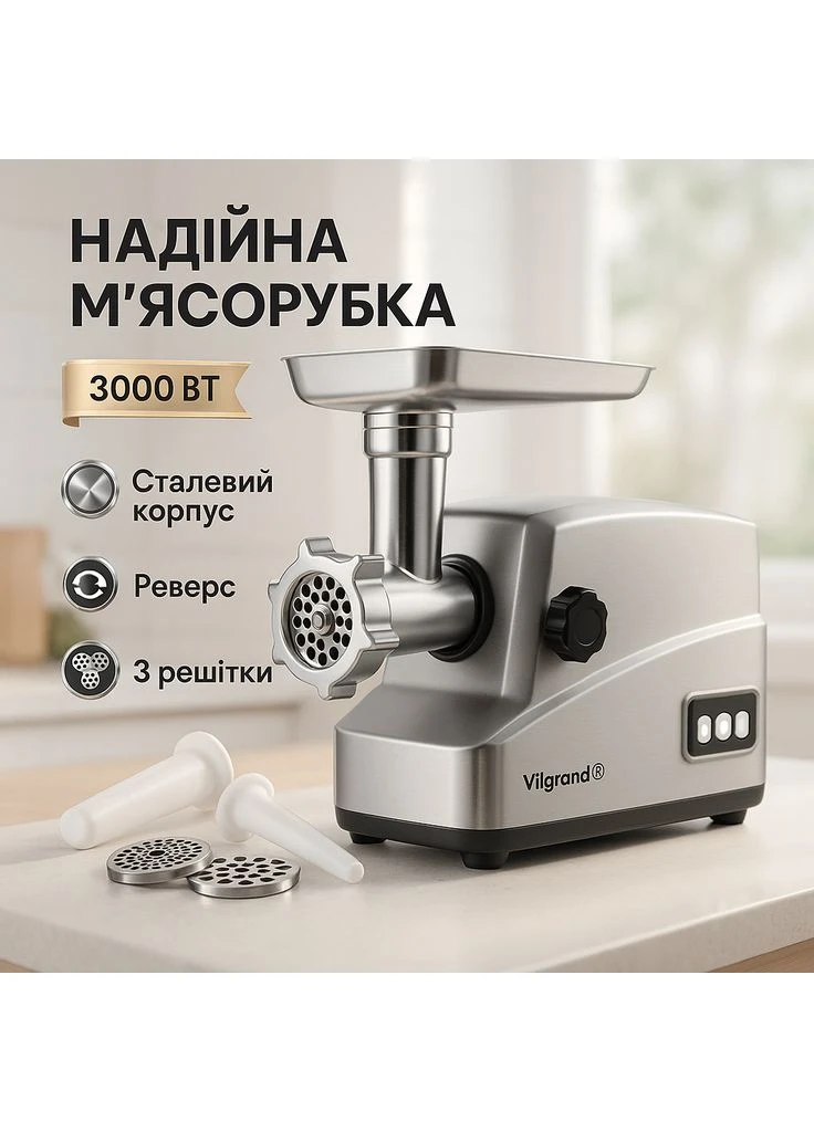 М'ясорубки для ковбасок, Електро м'ясорубка для томатів Потужна домашня 'ясорубка SN-63 Vilgrand (385436807)