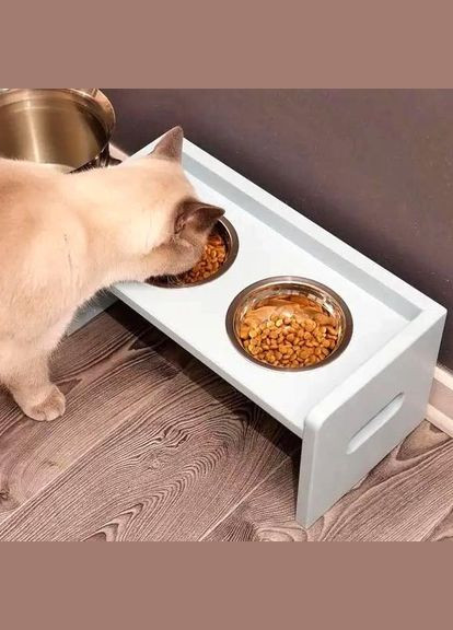 Підставка під миски для кішок з дерева Сімава зефір (ПКШ-001320) No Brand (328605479)