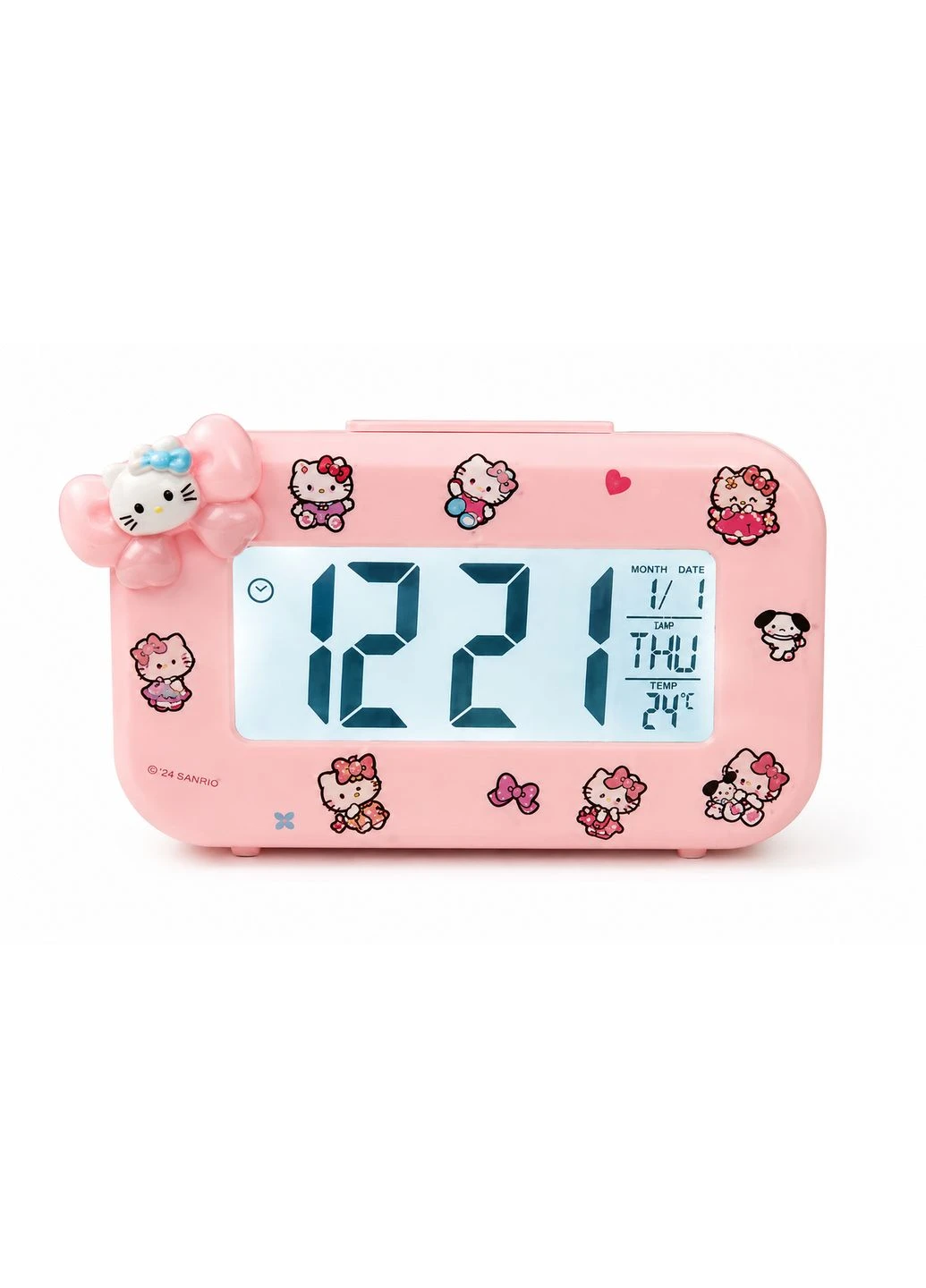 Дитячий настільний годинник-будильник Hello Kitty з термометром, календарем та LED-підсвіткою GGH-44 No Brand (394694431)