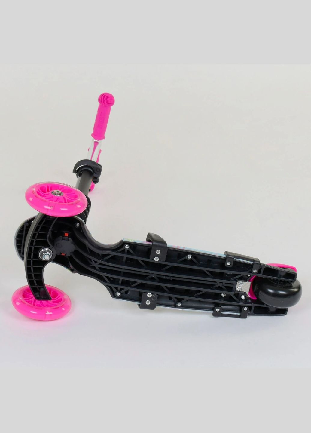 Самокат 5в1 11210. Абстракция, 3 PU колеса с подсветкой. Розовый Best Scooter (289201077)