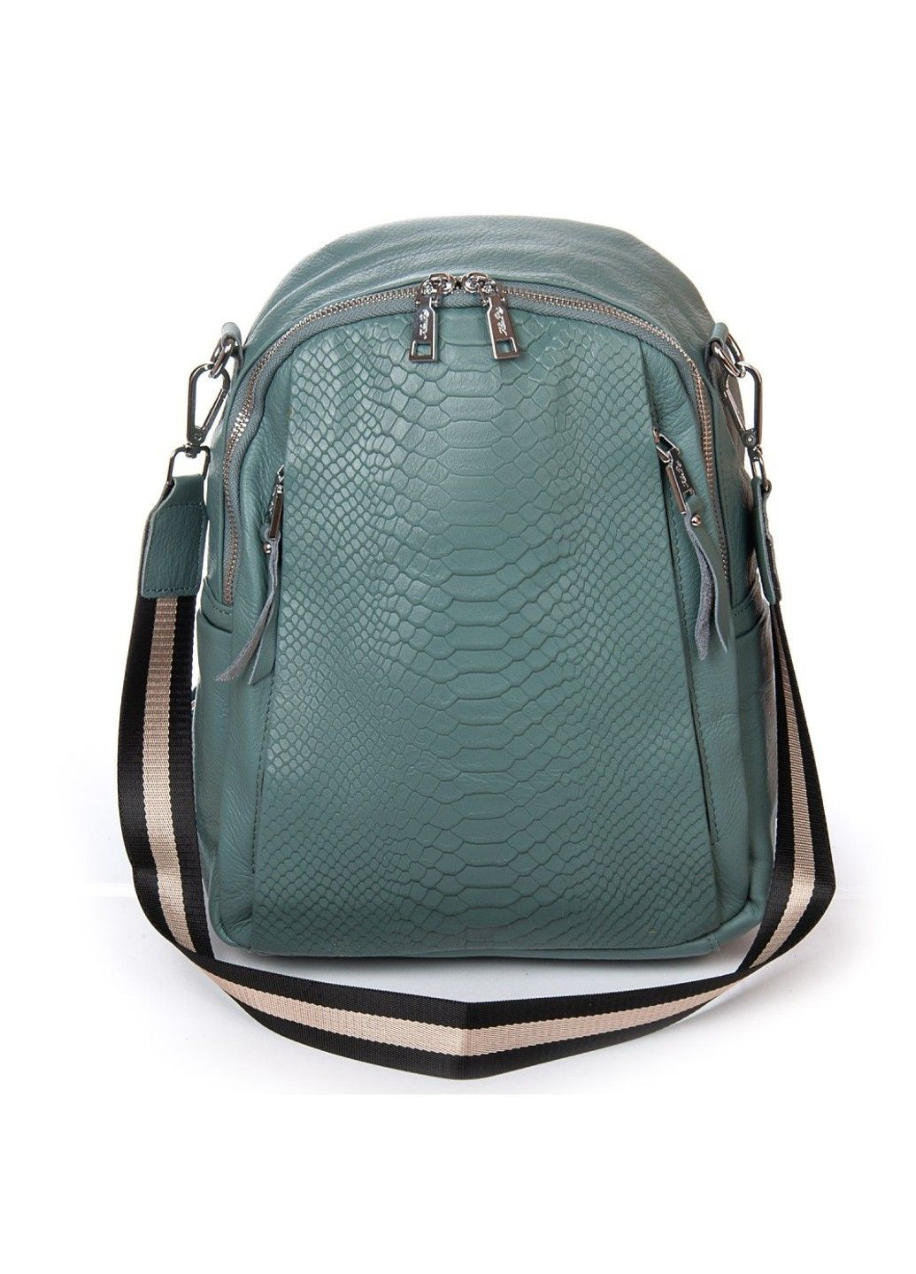 Женская кожаный рюкзак 8907-9 L-blue Alex Rai (293765289)